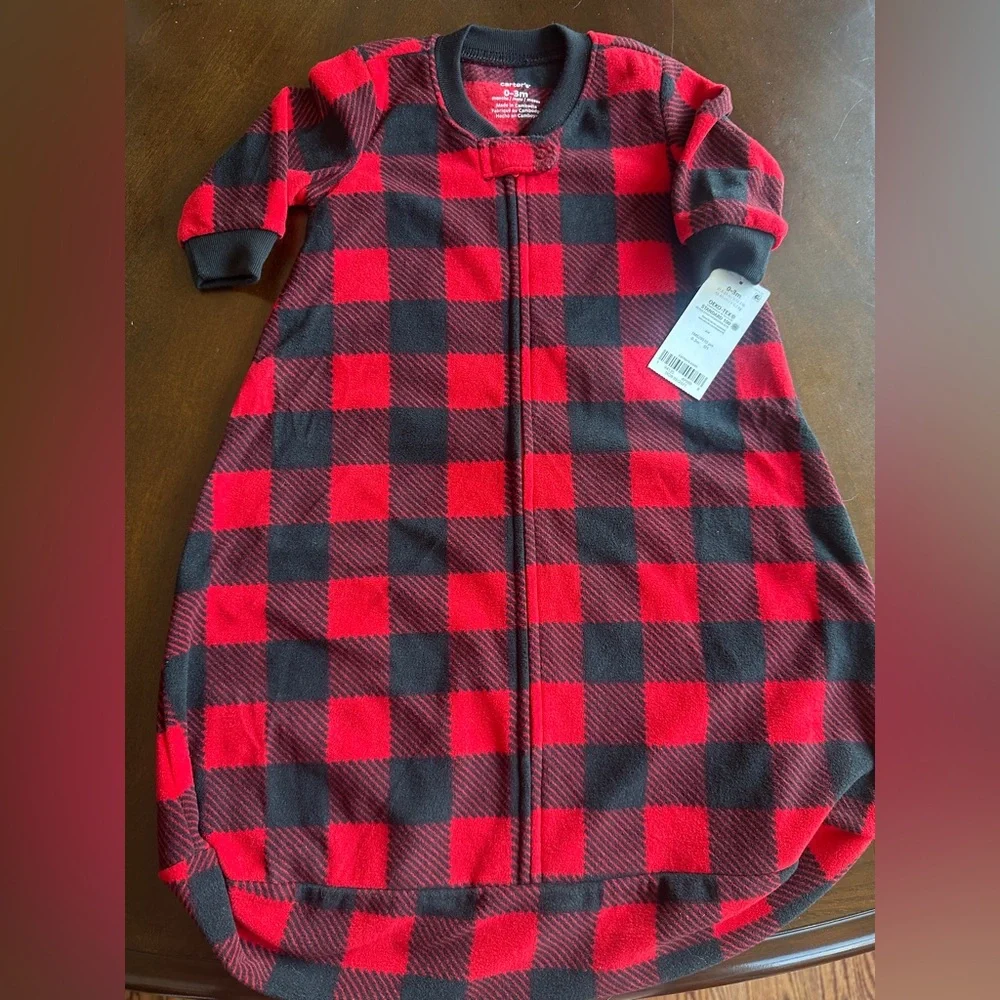 NWT Carter’s Baby Fleece Buffalo Plaid Sleep Sack, 0-3 months‎